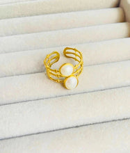 18K Gold Plated Merette Pearls Ring - ANYX - Rings