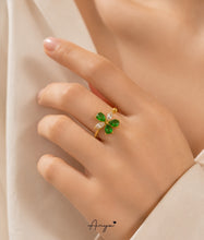 Emerald Bloom Adjustable Ring