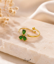 Emerald Bloom Adjustable Ring