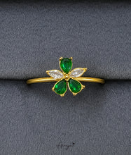 Emerald Bloom Adjustable Ring