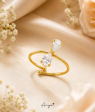 Twin Teardrop Open Ring
