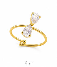 Twin Teardrop Open Ring