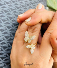 Butterfly Cross Studded Adjustable Ring - ANYX - Rings