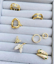 Butterfly Cross Studded Adjustable Ring - ANYX - Rings