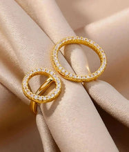 Cross Round Adjustable Ring - ANYX - Rings