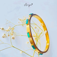Gold Emerald Bangle - ANYX - Bracelet