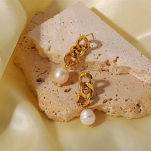 Golden Harmony pearl earrings - ANYX - Earrings