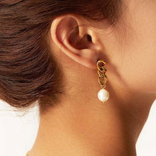 Golden Harmony pearl earrings - ANYX - Earrings