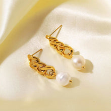 Golden Harmony pearl earrings - ANYX - Earrings